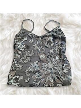 White House Black Market sequin floral cami | XS